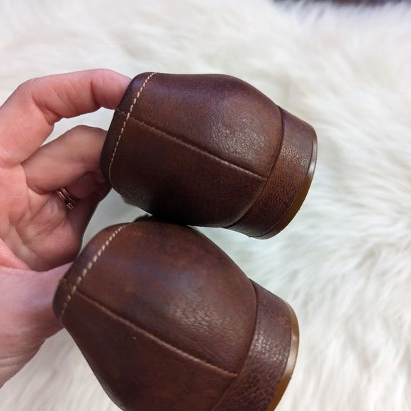 Prada Brown Leather Loafers Silver Buckle 38 - Picture 6 of 7